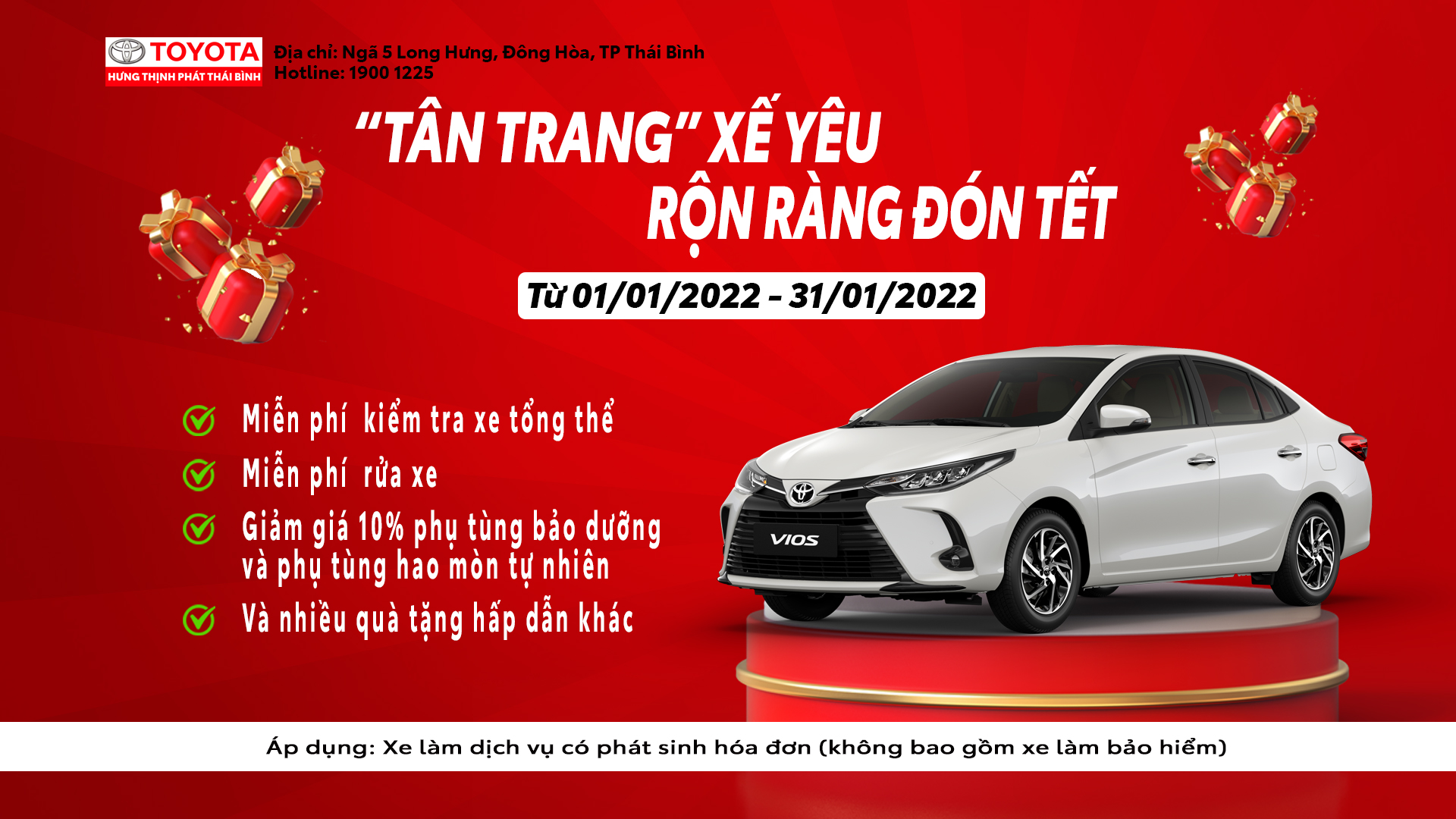 “Tân trang” xế yêu – Rộn ràng đón Tết: Toyota Hưng Thịnh Phát Thái Bình tặng ưu đãi khủng