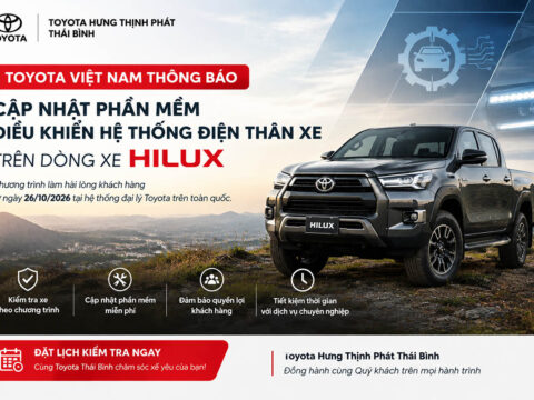 Toyota Hilux cập nhật phần mềm điều khiển hệ thống điện thân xe miễn phí tại Toyota Hưng Thịnh Phát Thái Bình
